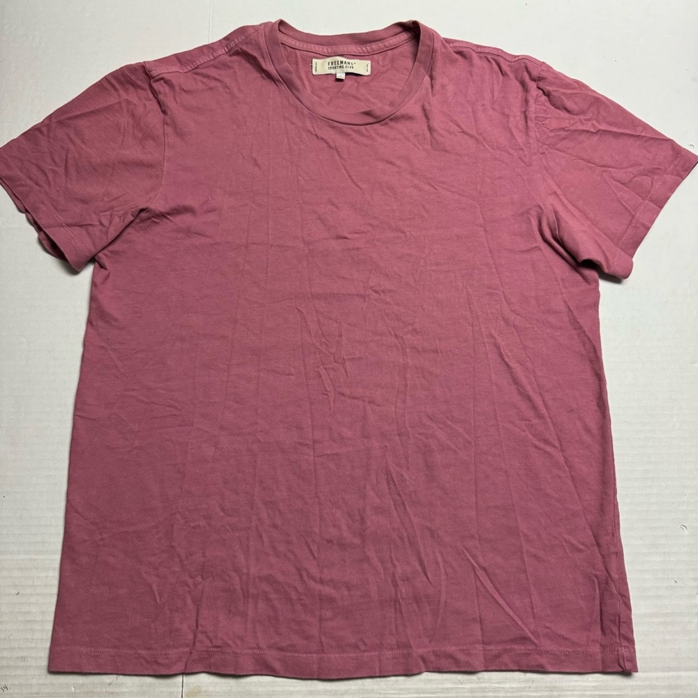 FREEMANS SPORTING CLUB Cotton Crew Neck T-Shirt In Dusty Rose Size: Medium